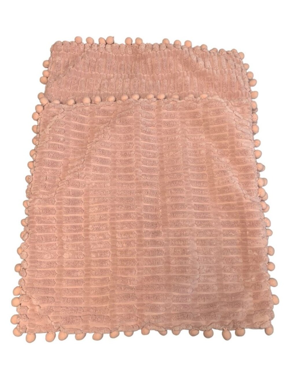 Pink Pom Pom Chenille Textured Pillow Cover 18"x18" Soft & Cozy Set of 2